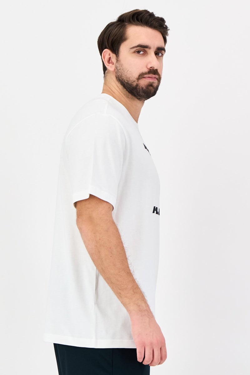 Adidas Men Sportswear Fit Short Sleeve Outdoor T-Shirt, White - Image 2